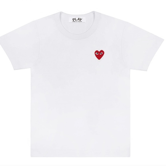 COMME DES GARCONS CDG PLAY RED HEART EYE LOGO WHITE T-SHIRT - Picture 1 of 7
